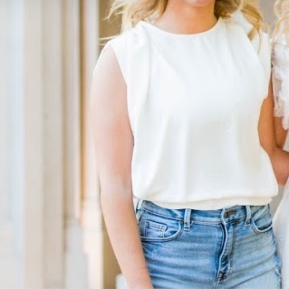 White vestique tank blouse